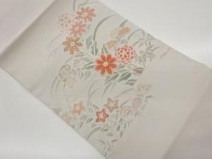 汕頭相良刺繍秋草・芝模様名古屋帯